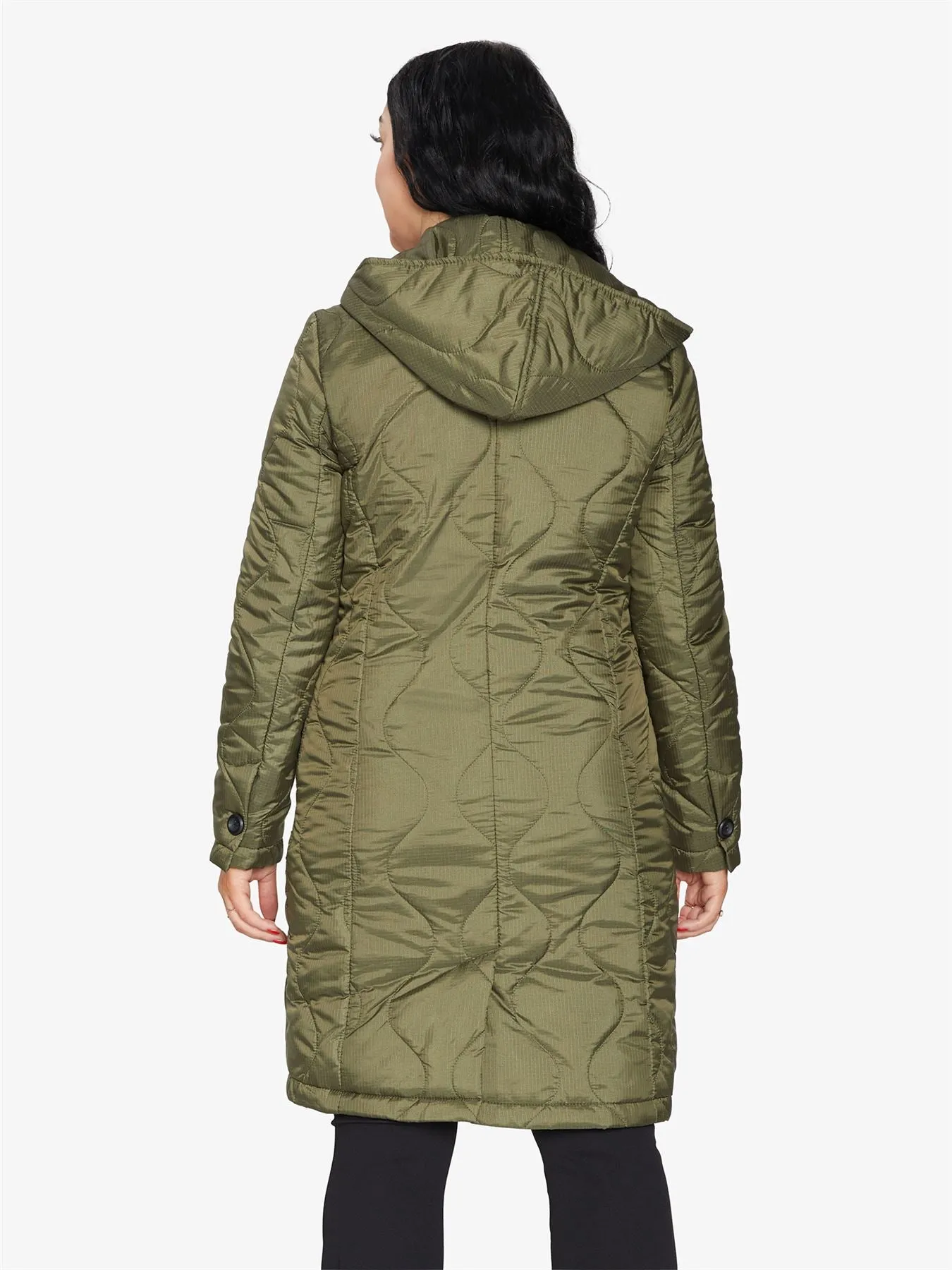 Padded Quilted Down Hooded Jacket