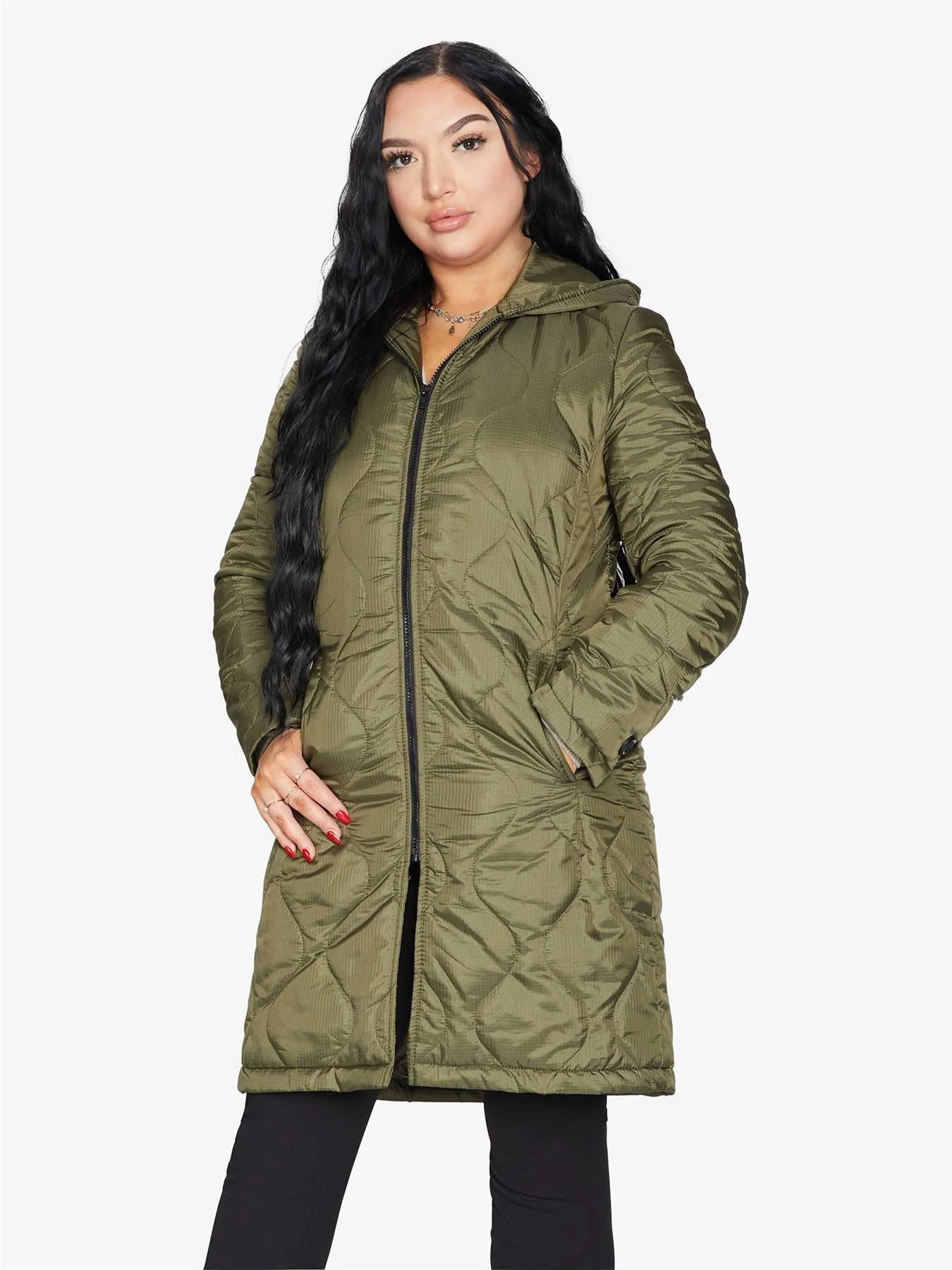 Padded Quilted Down Hooded Jacket