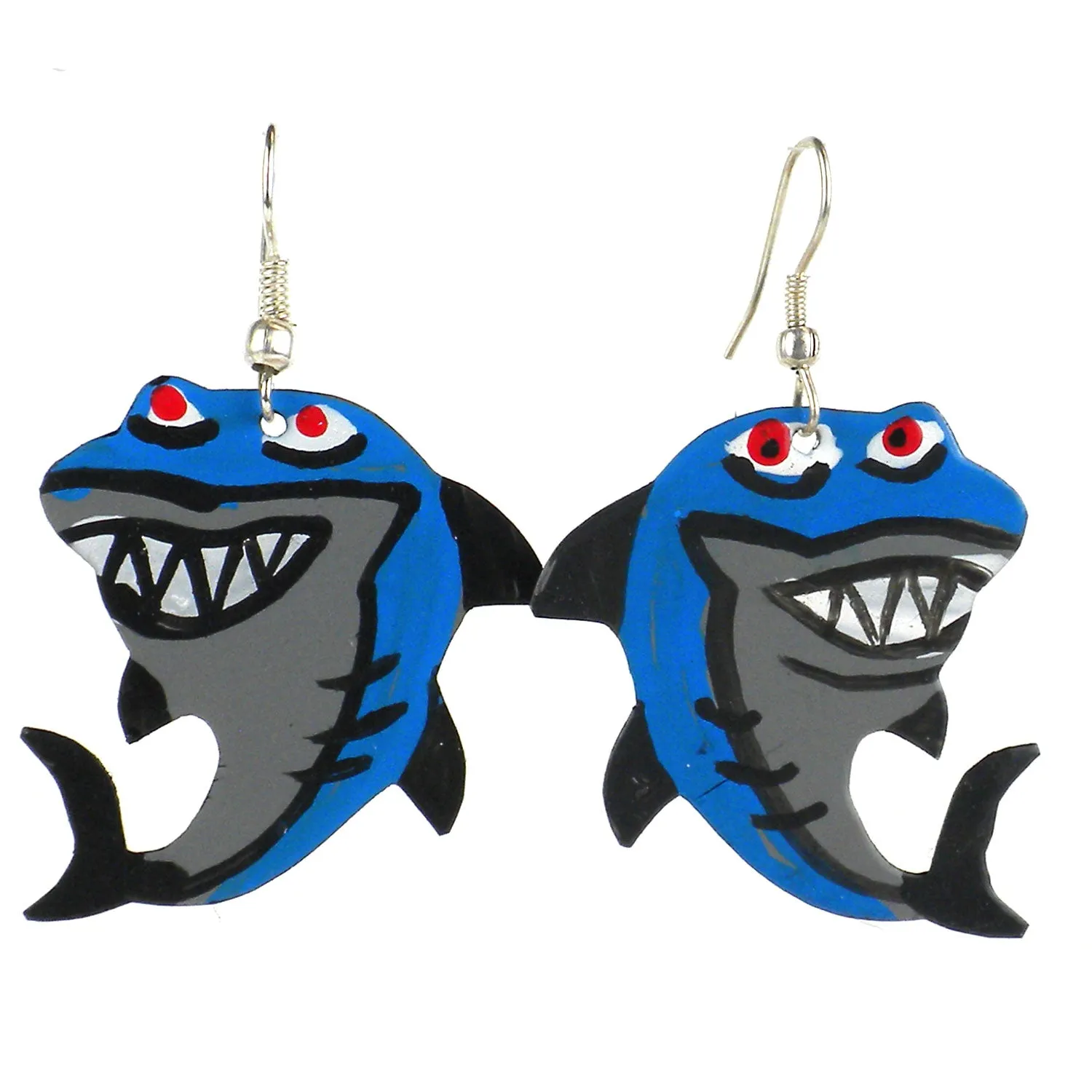 Painted Shark Earrings Creative Alternatives