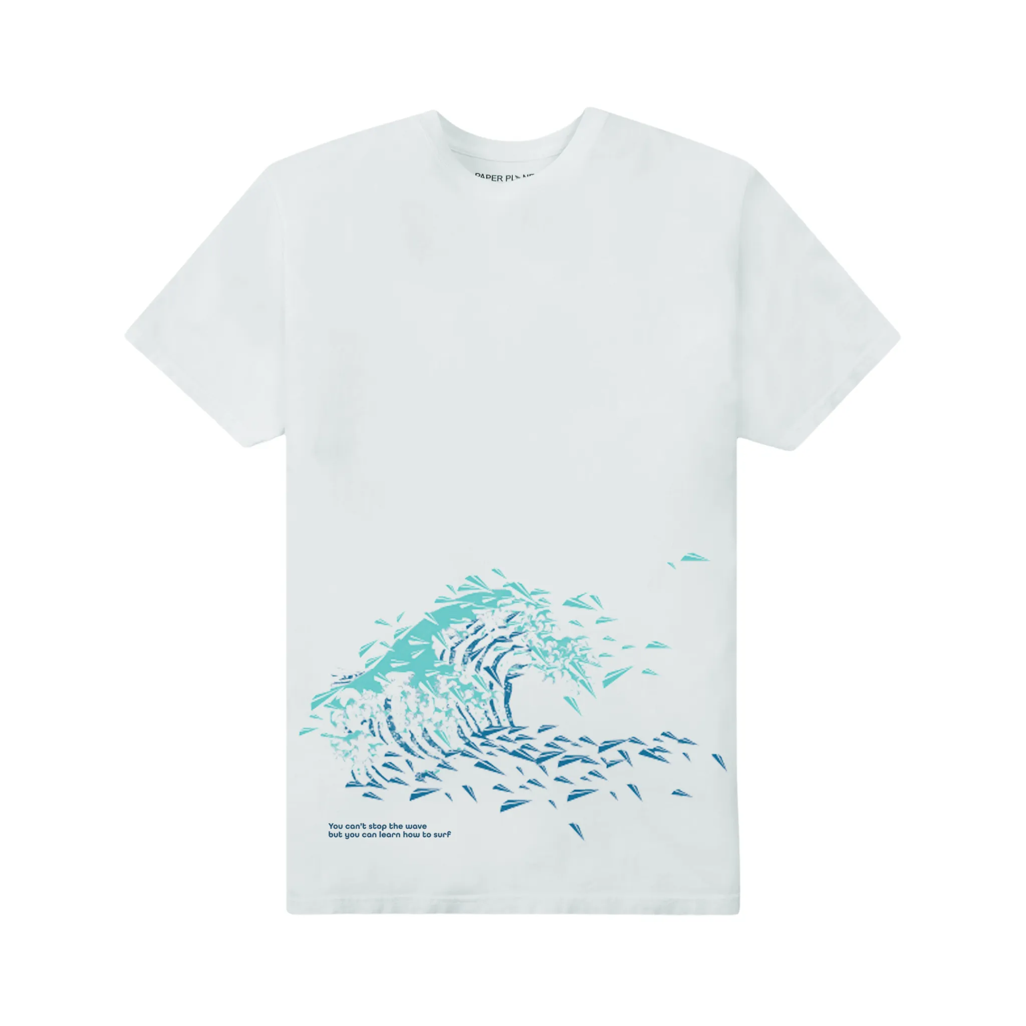 Paper Plane Waves Tee (Barely Blue)