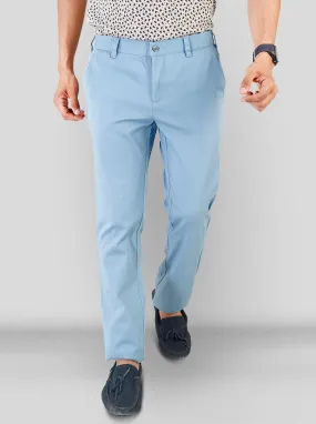 Parisian Blue Self Textured Super Slim Fit Chinos | Greenfibre