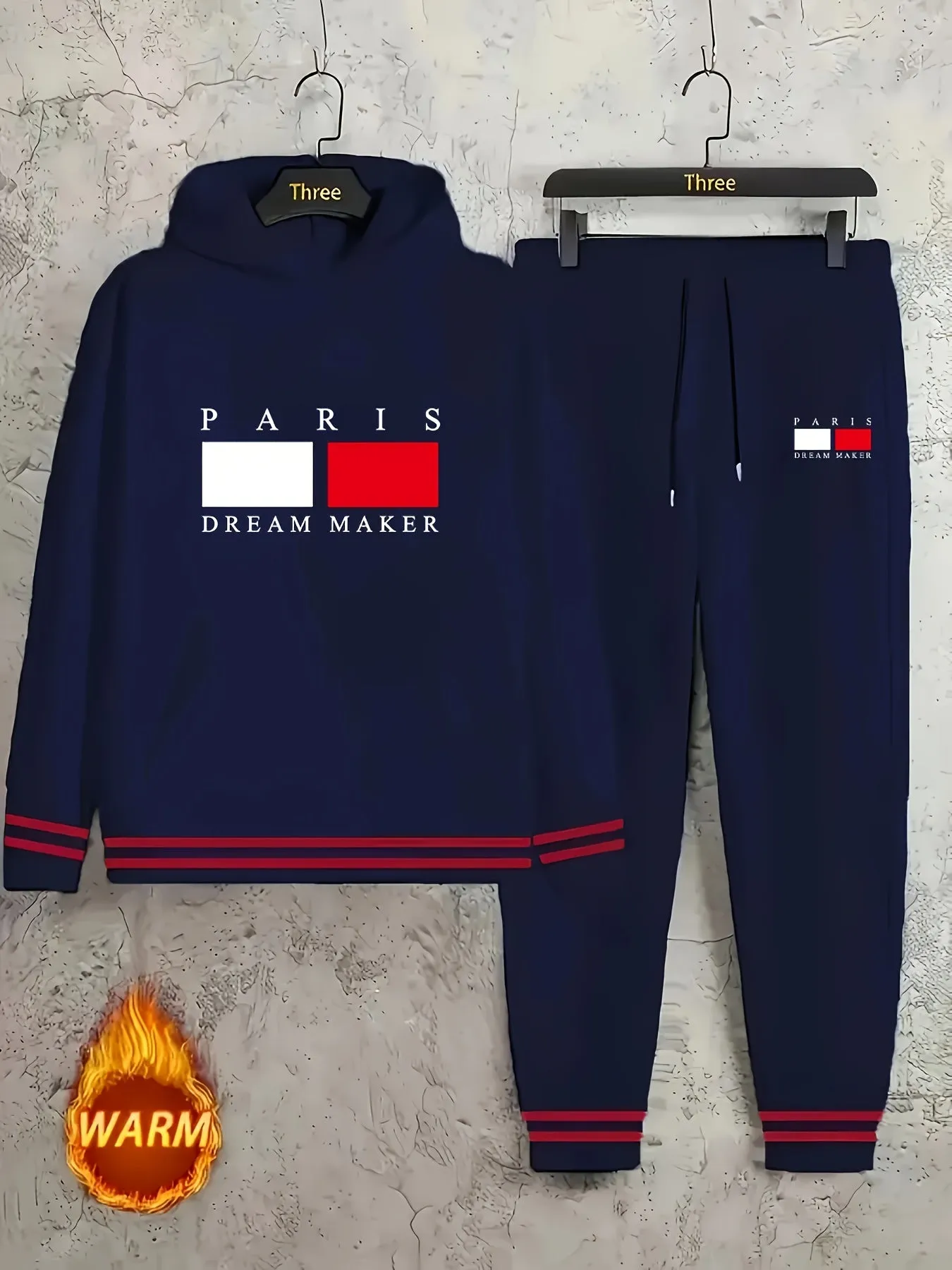 Parisian Chic Geometric Pattern Hoodie & Joggers Set – Fall/Winter Essentials