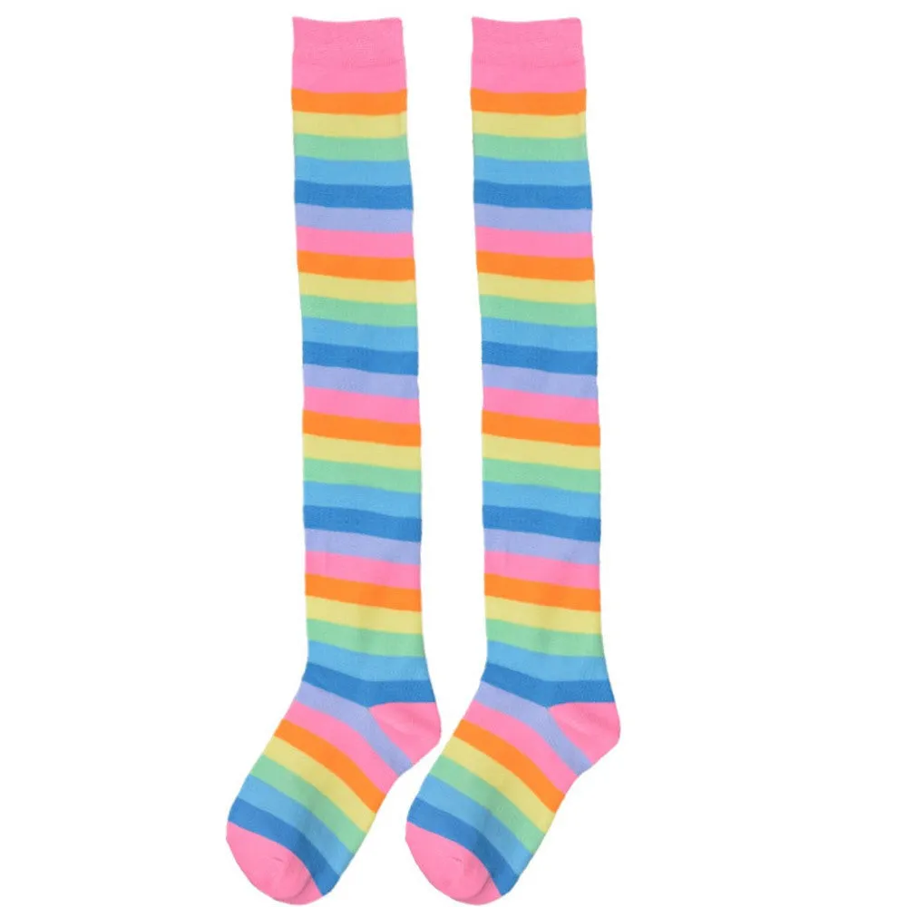 Pastel Rainbow Thigh Highs