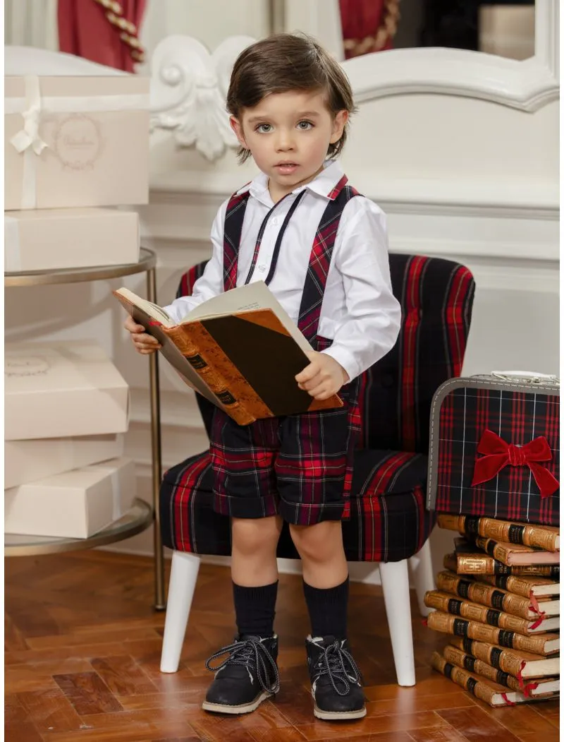 Patachou Plaid Boys Overall