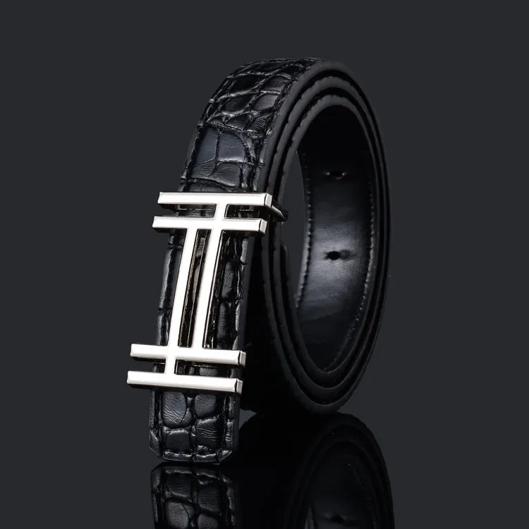 Pattern Fashion Men's and Women's Belt Business Smooth Buckle Pant Belt