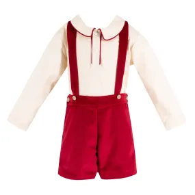 Paxton Boy Overall - Red Velvet