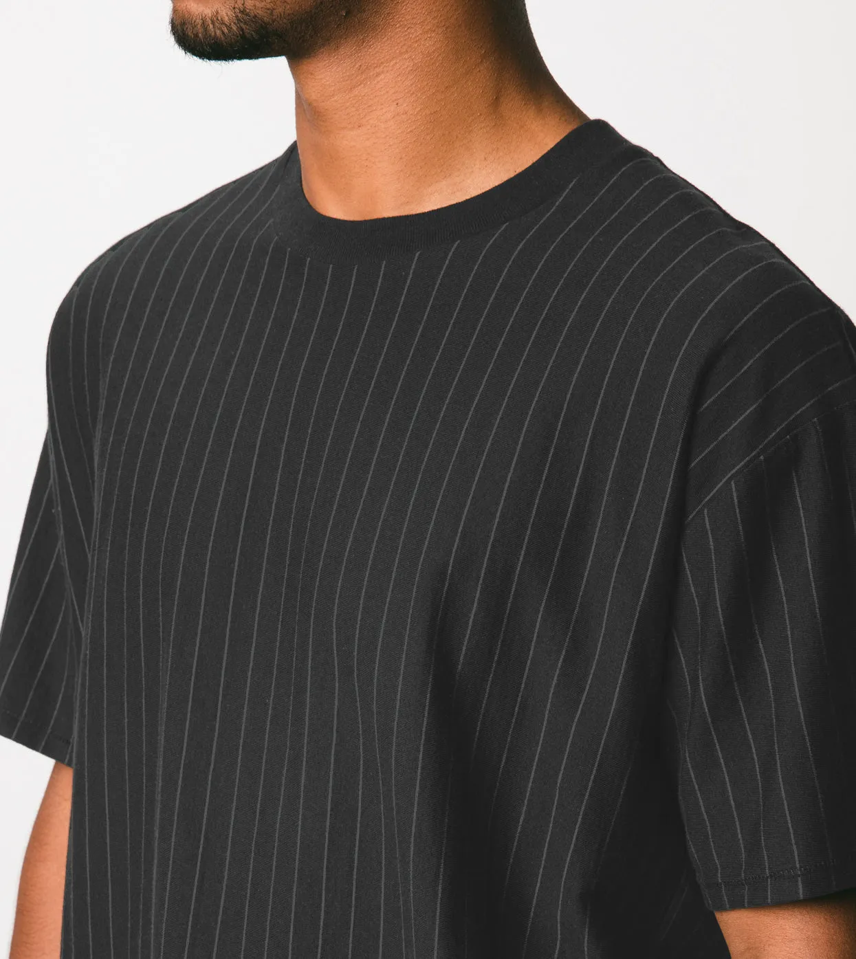 Pinstripe Box Tee Black/Vintage Black