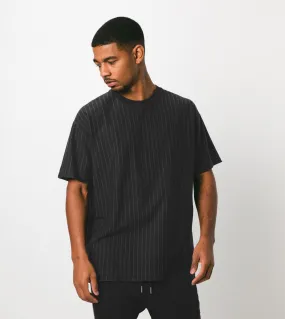 Pinstripe Box Tee Black/Vintage Black