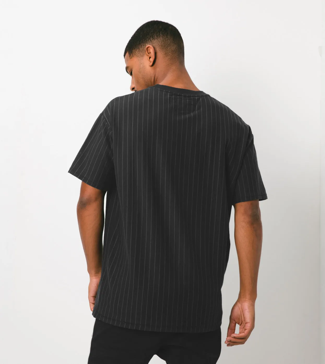 Pinstripe Box Tee Black/Vintage Black