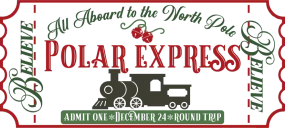 Polar Express Sign, Holiday Sign, Wreath Attachment