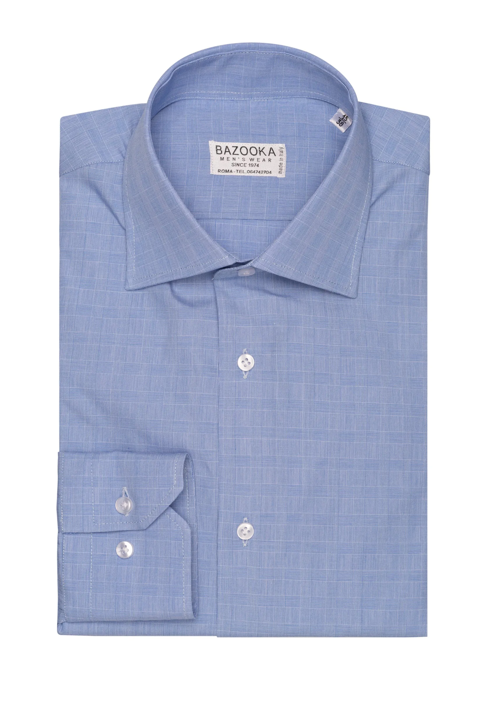 Prince of Wales Light Blue Shirt by Bazooka