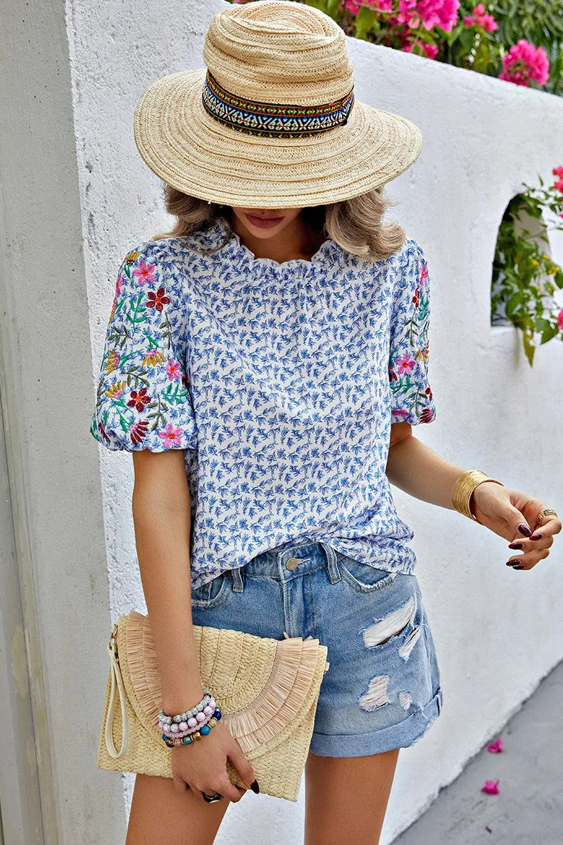 Puff Petals Floral Blouse