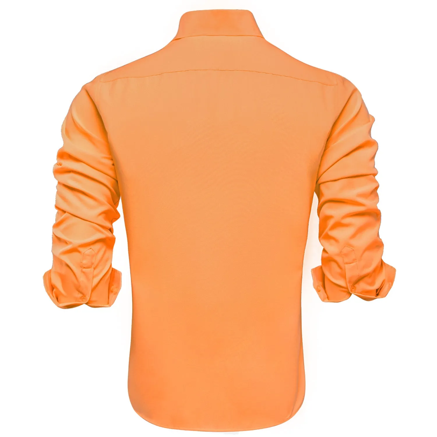 Pure Light Orange Solid Men's Long Sleeve Shirt