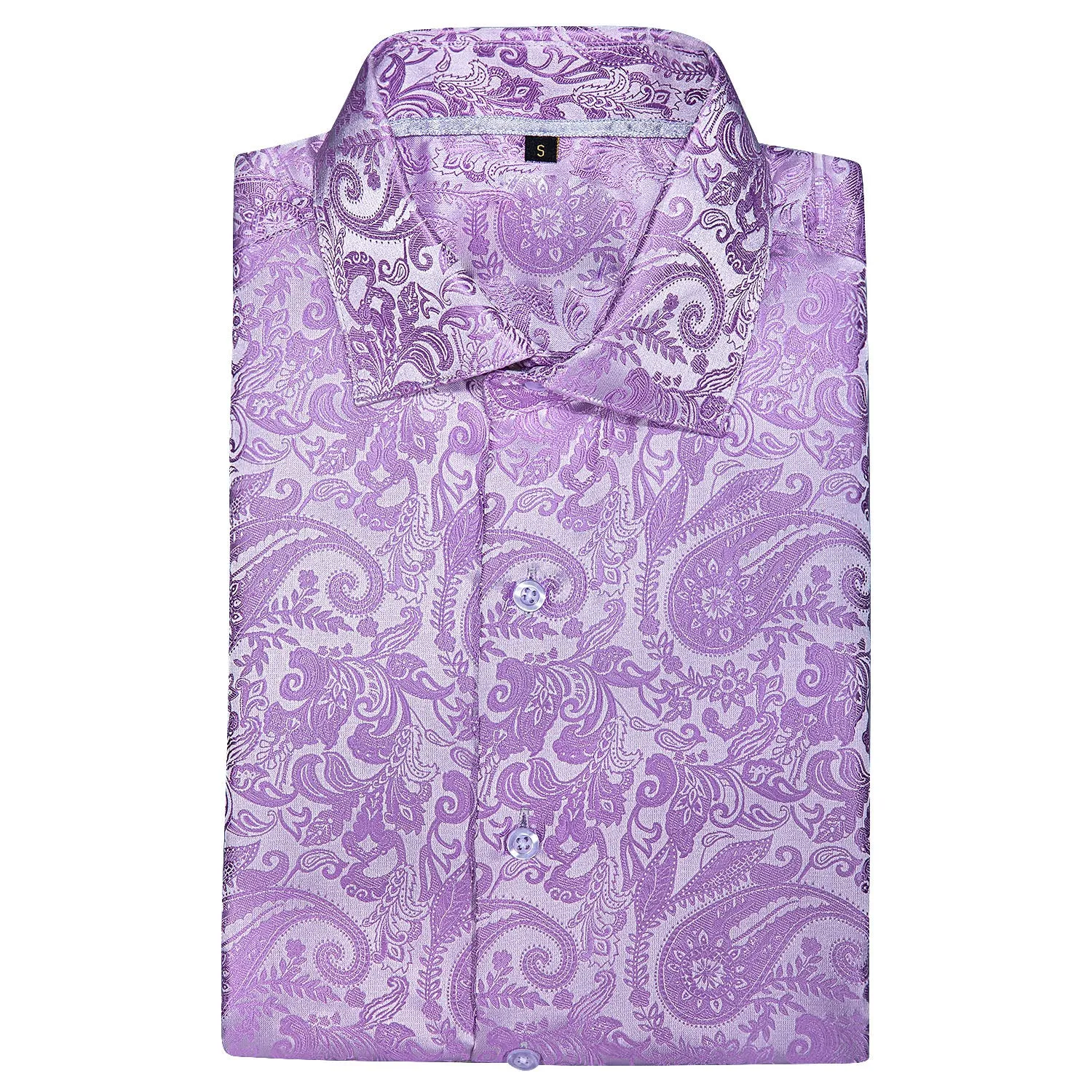 Purple Paisley Silk Men's Short Sleeve Shirt