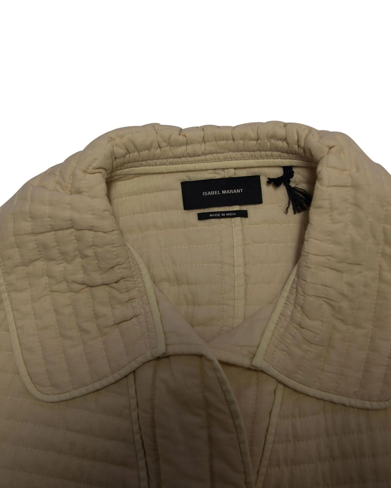 Quilted Padded Coat in Cream Cotton by Isabel Marant