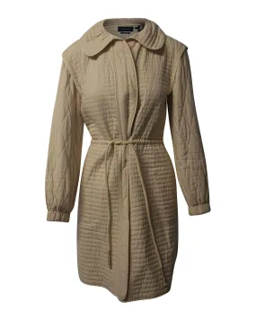 Quilted Padded Coat in Cream Cotton by Isabel Marant