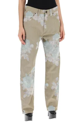 "floral jacquard ranch jeans