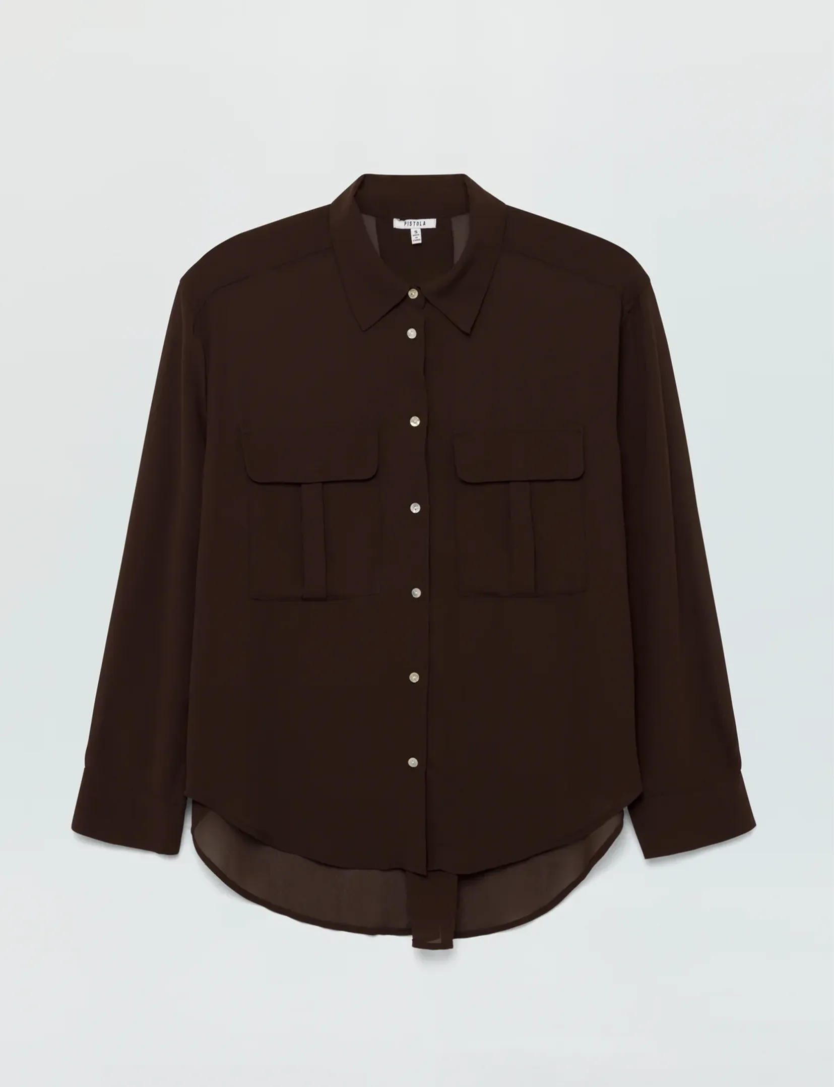 Reese Sheer Shirt, Dark Roast