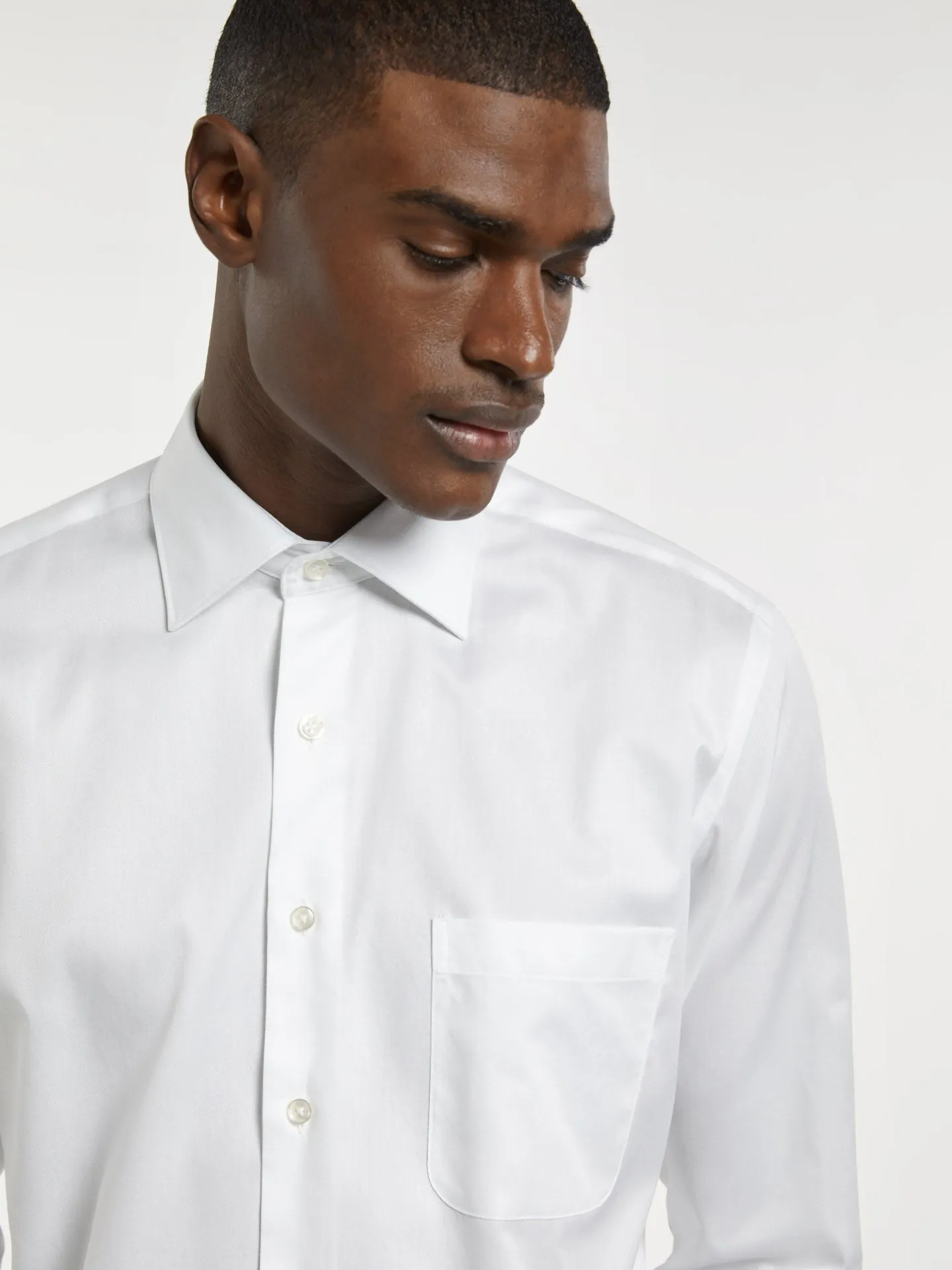 Regular fit business plain twill formal shirt