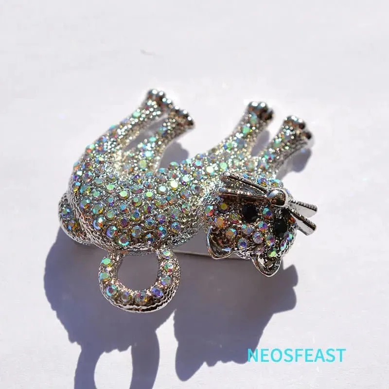 Rhinestone Cute Cat Brooches