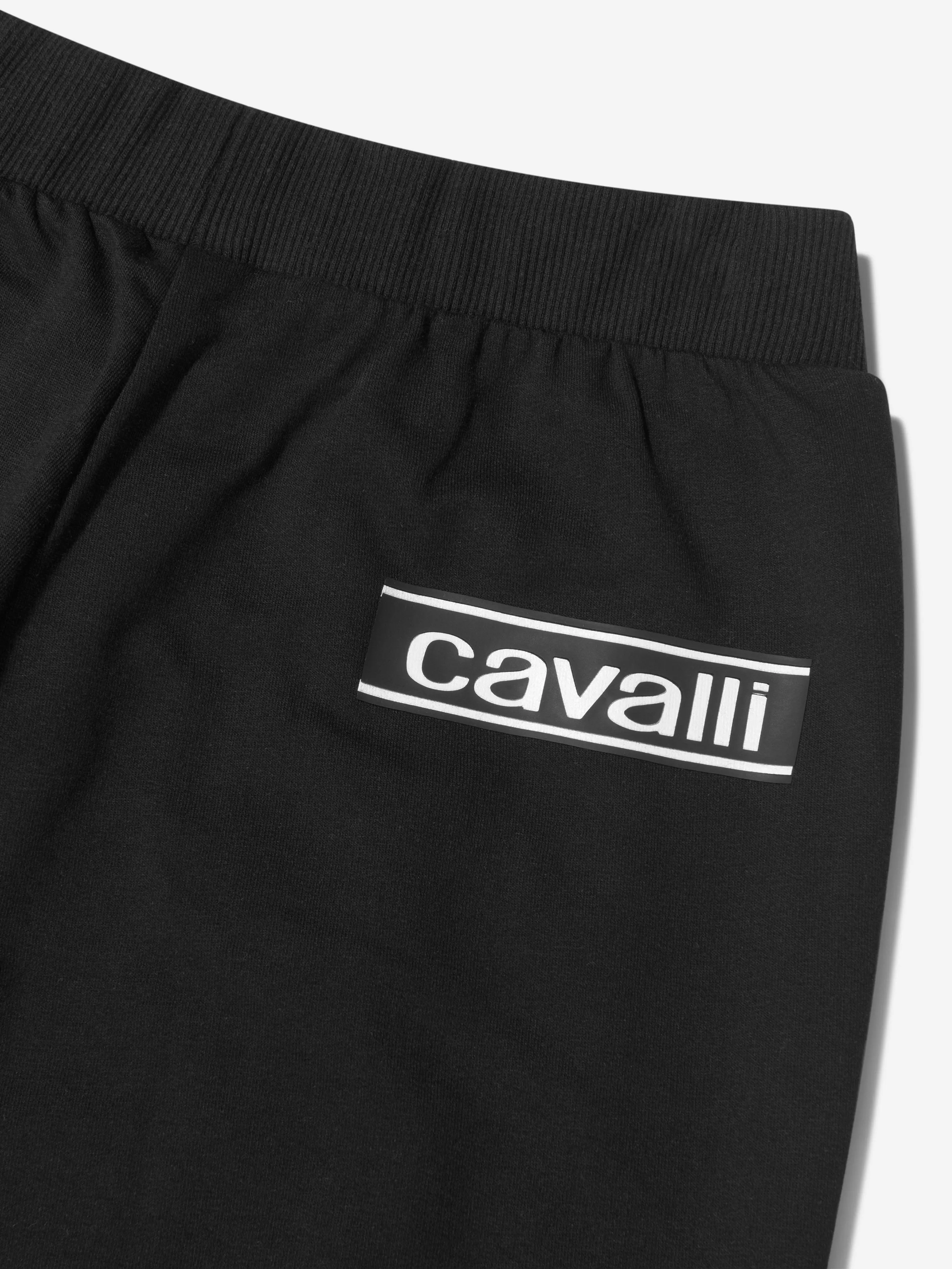 Roberto Cavalli Boys Cotton Logo Tape Joggers