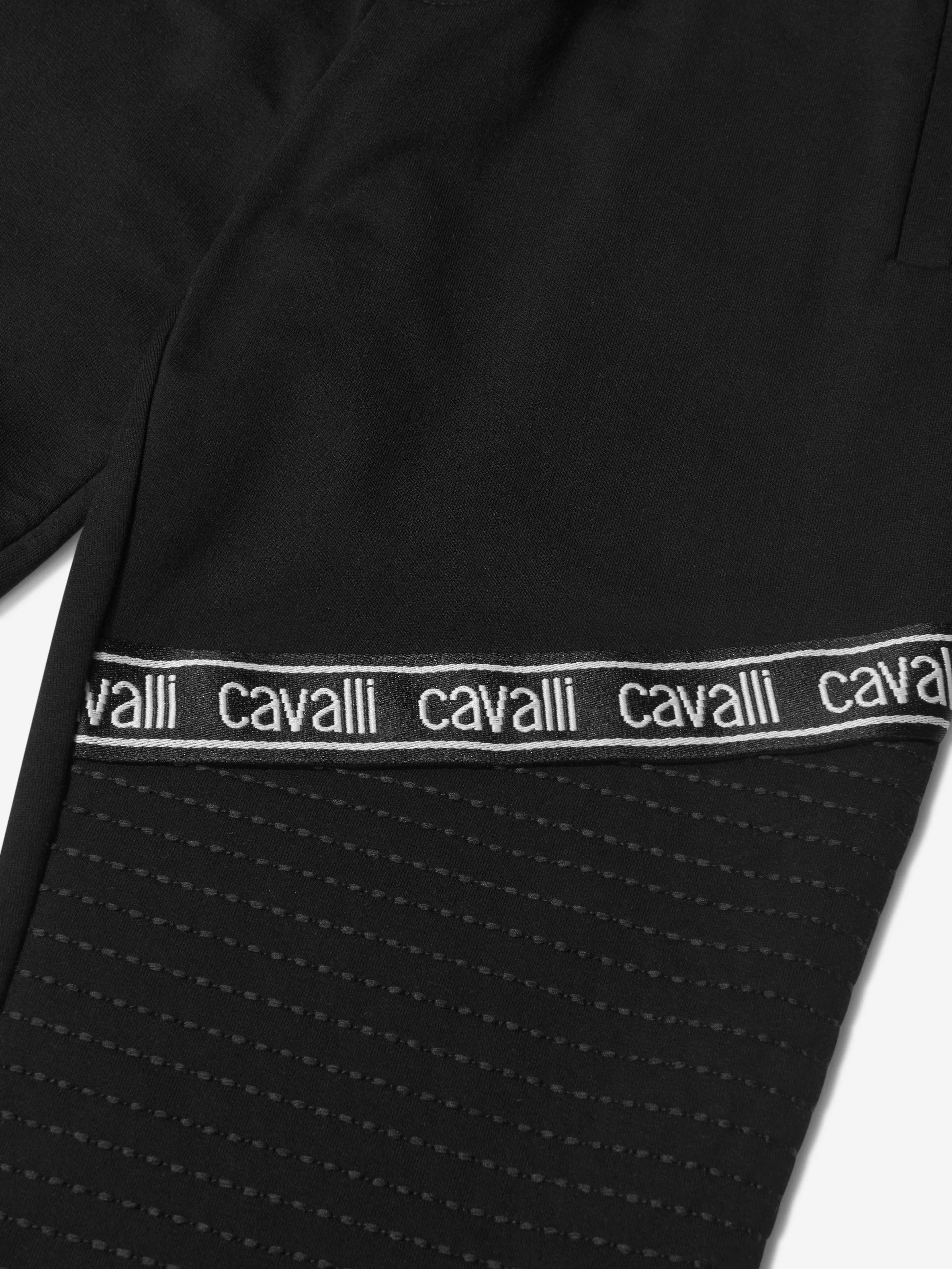 Roberto Cavalli Boys Cotton Logo Tape Joggers