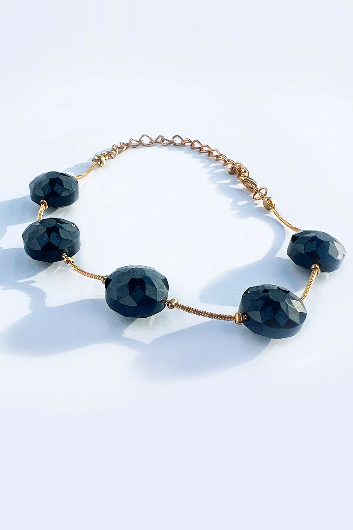 Round Black Spinel Bracelets - S23 - WJW0031