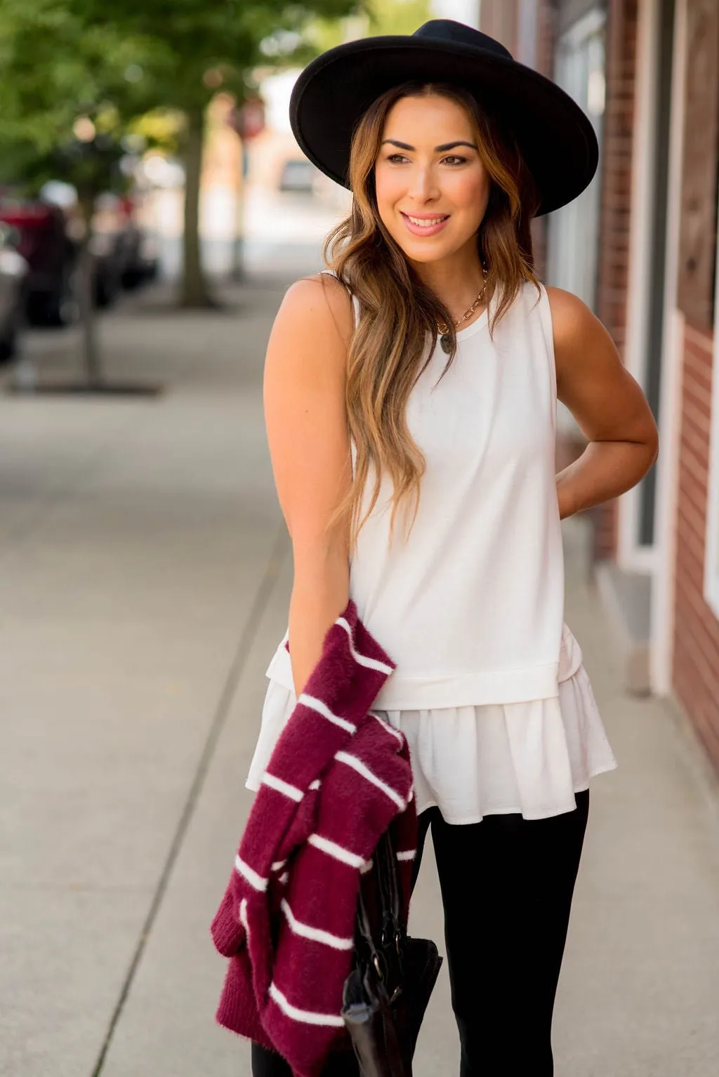 Ruffle Faux Layer Tank