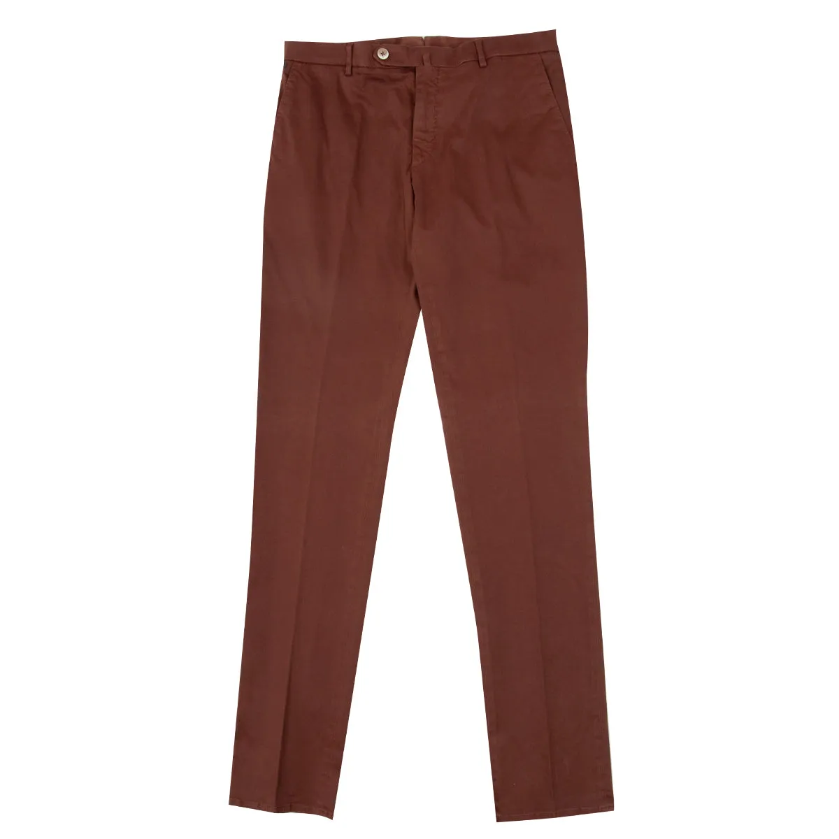 Rust Red Stretch Cotton Twill Chinos