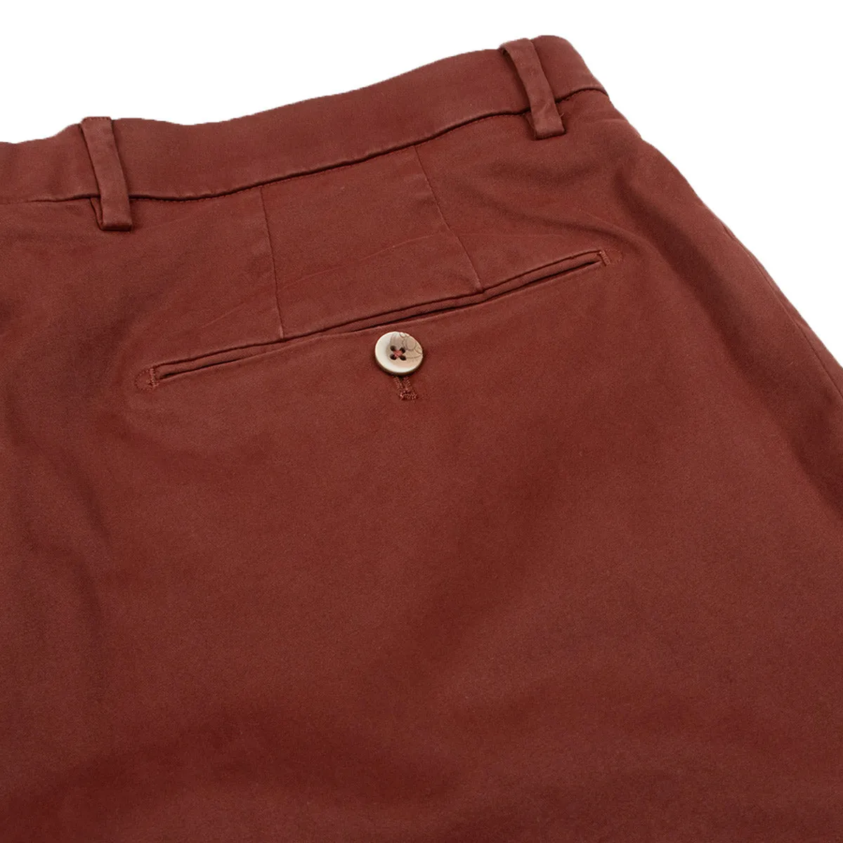 Rust Red Stretch Cotton Twill Chinos