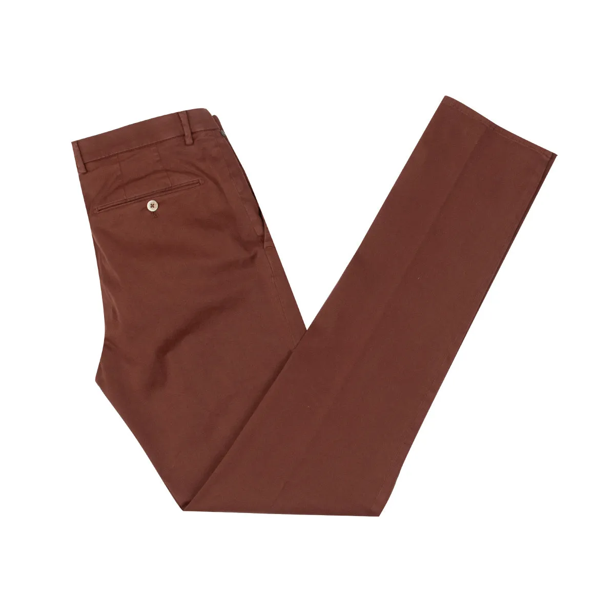 Rust Red Stretch Cotton Twill Chinos