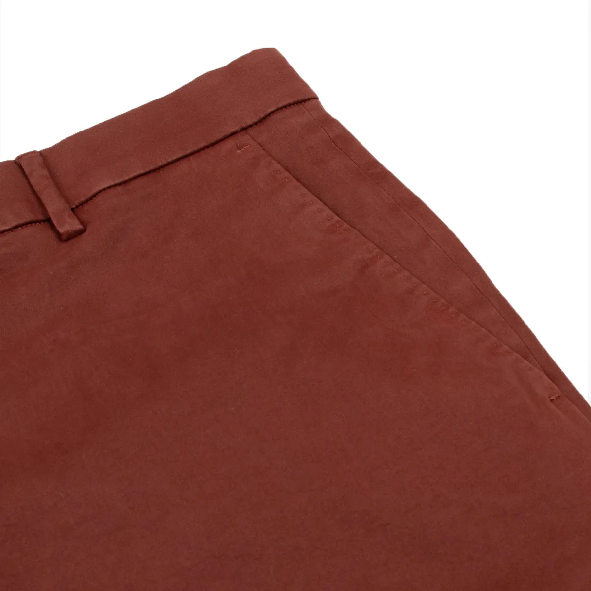 Rust Red Stretch Cotton Twill Chinos