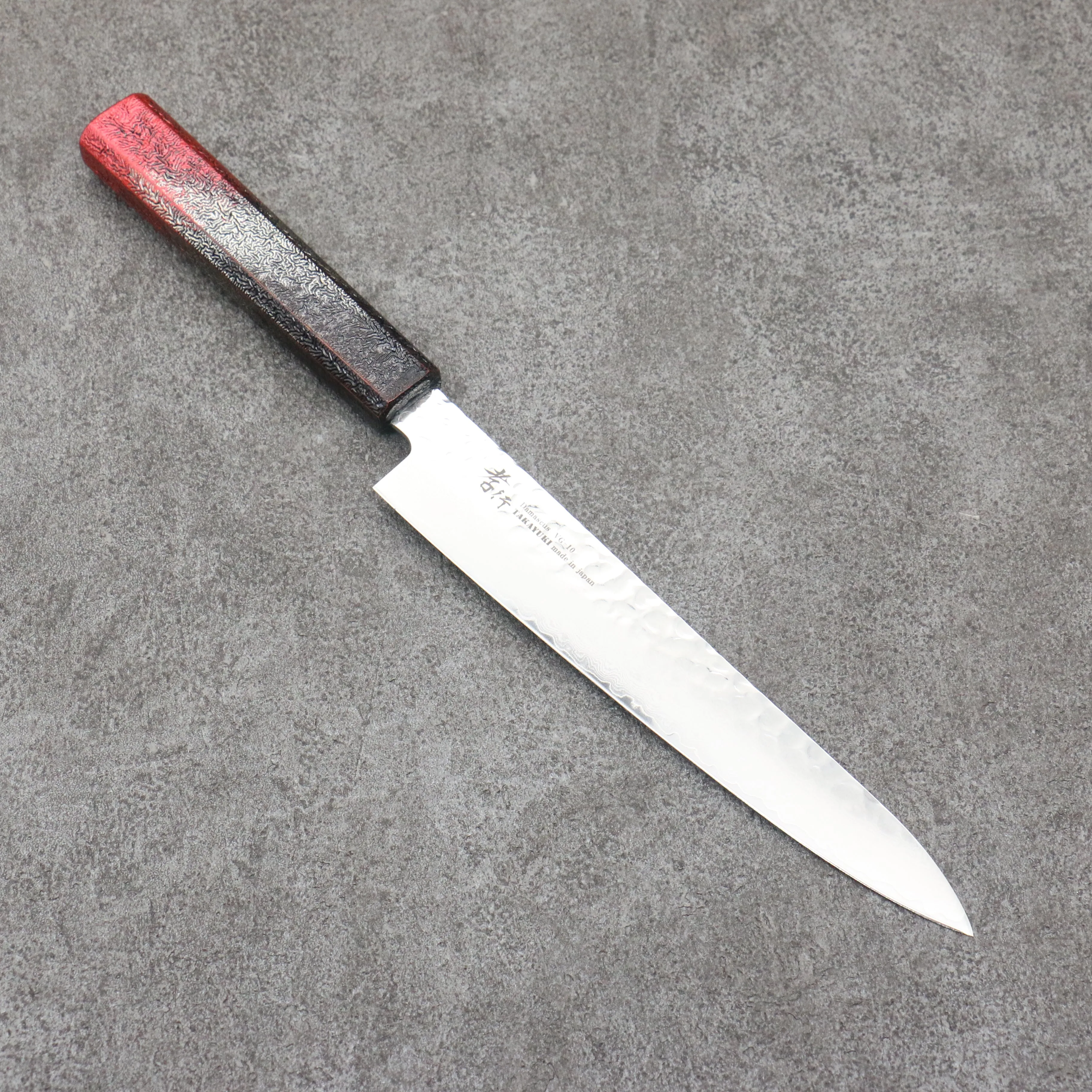 Sakai Takayuki Rinnou VG10 33 Layer Damascus Petty-Utility 180mm Red Lacquered Handle