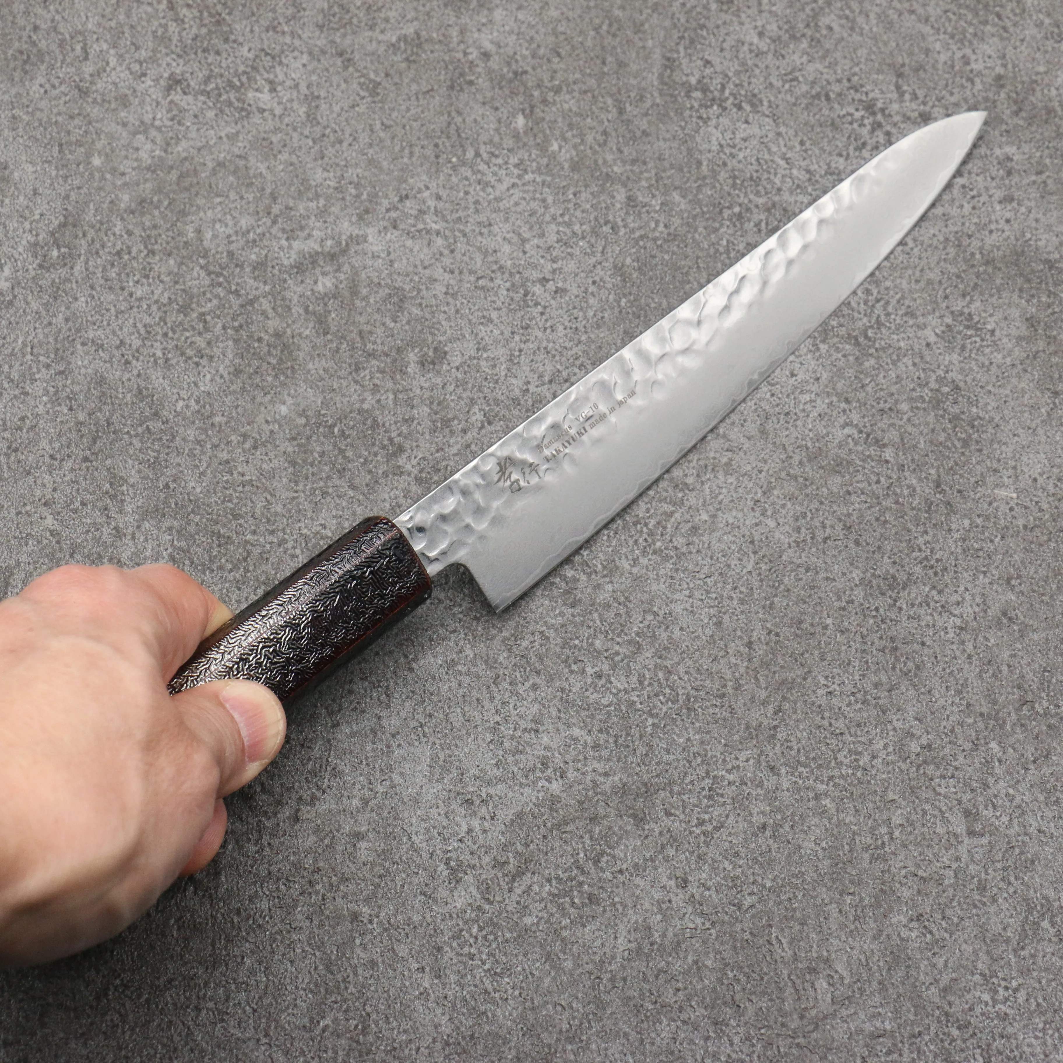 Sakai Takayuki Rinnou VG10 33 Layer Damascus Petty-Utility 180mm Red Lacquered Handle