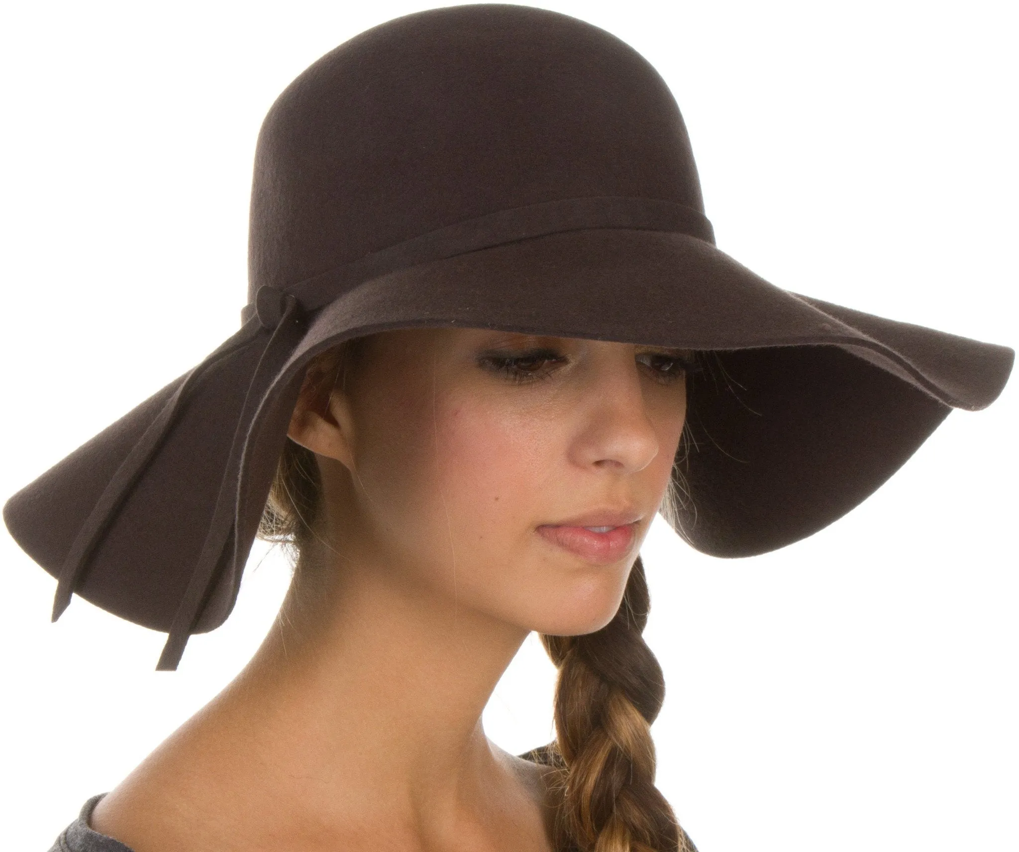 Sakkas Womens 100% Wool Wide Brim Foldable Floppy Hat