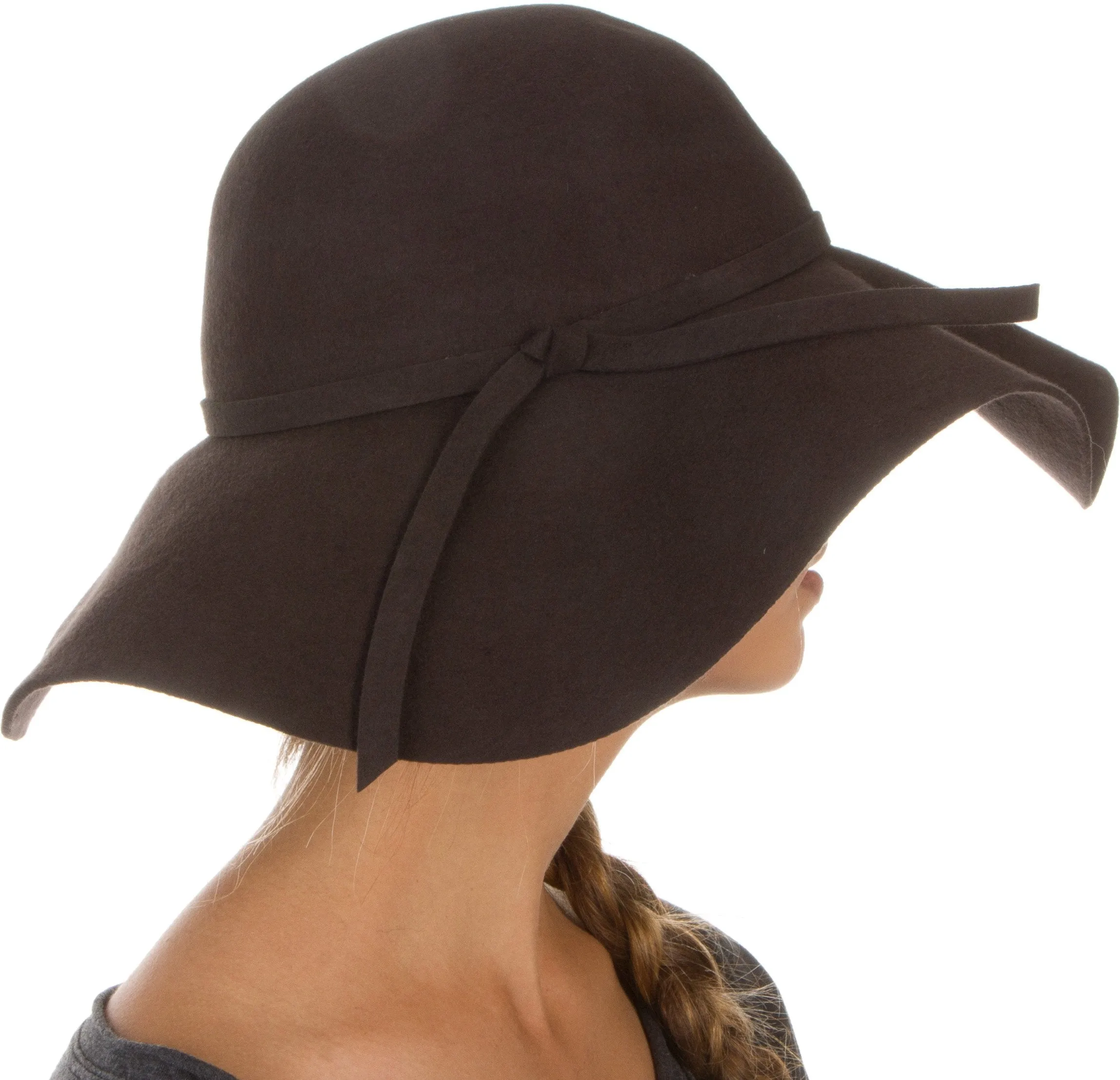 Sakkas Womens 100% Wool Wide Brim Foldable Floppy Hat