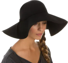 Sakkas Womens 100% Wool Wide Brim Foldable Floppy Hat