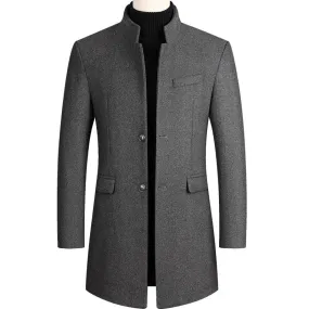 Samo Zaen Collection Winter Thick Slim Fit Stand Collar Mantel