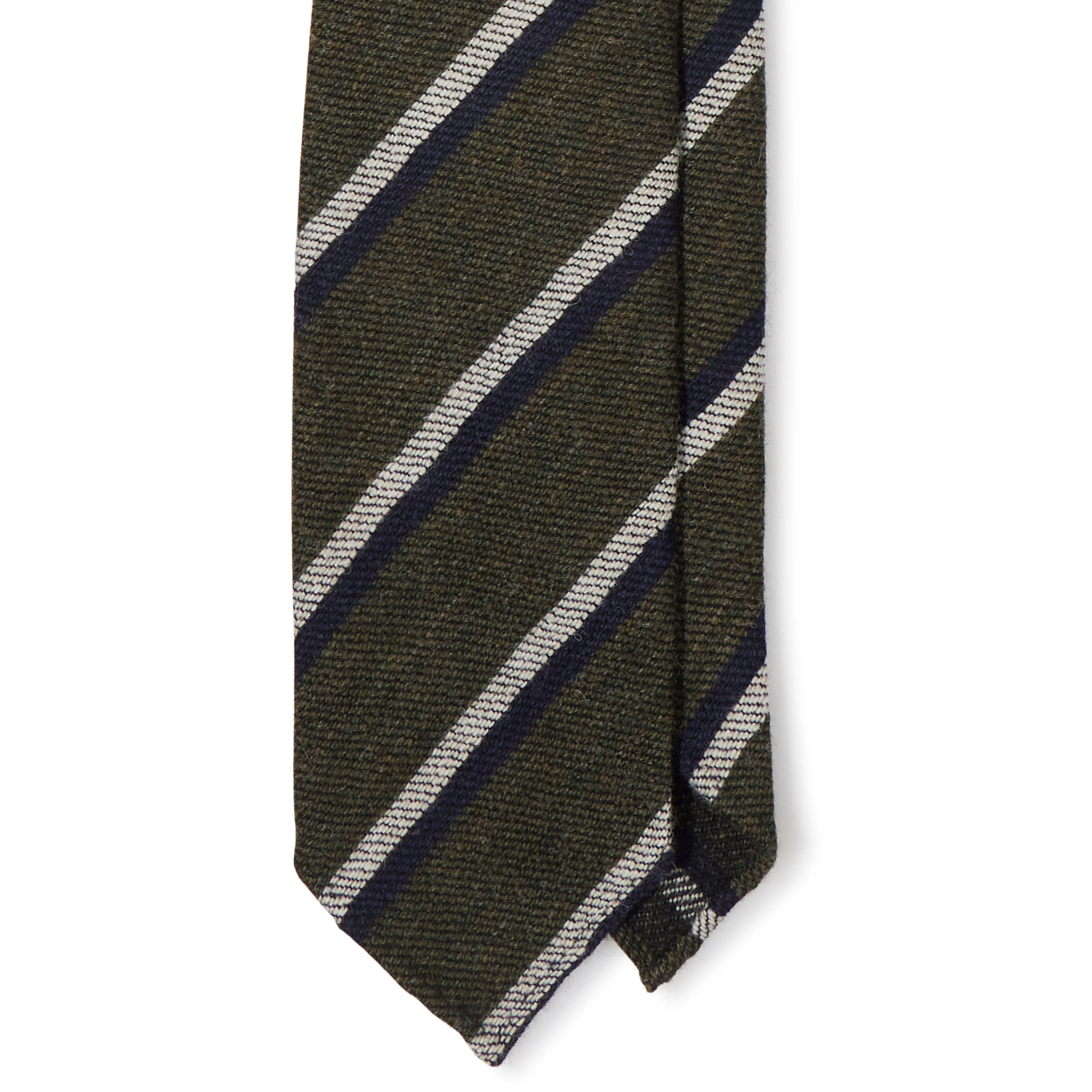 Shetland Wool Sandwich Stripe Hand-rolled Tie