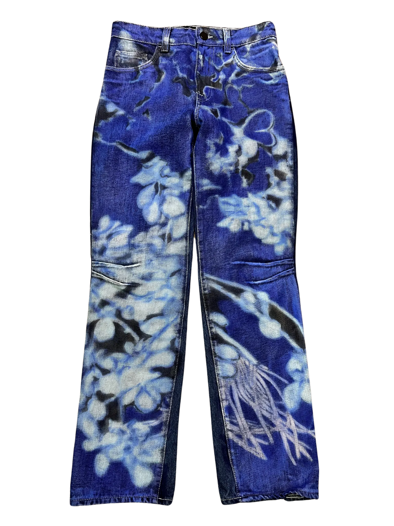 Size S - Paula Canovas Del Vas Blue Printed Jeans