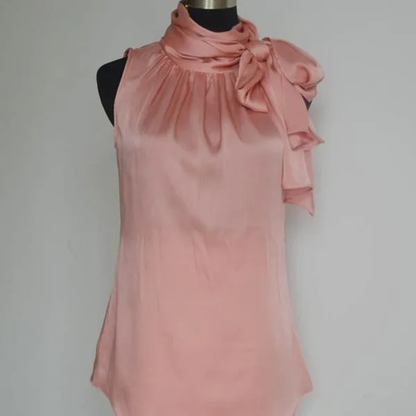 Sleeveless Bow Knot Chiffon Blouse