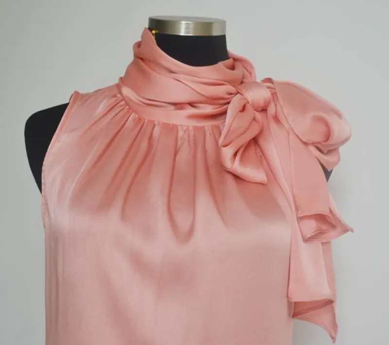 Sleeveless Bow Knot Chiffon Blouse