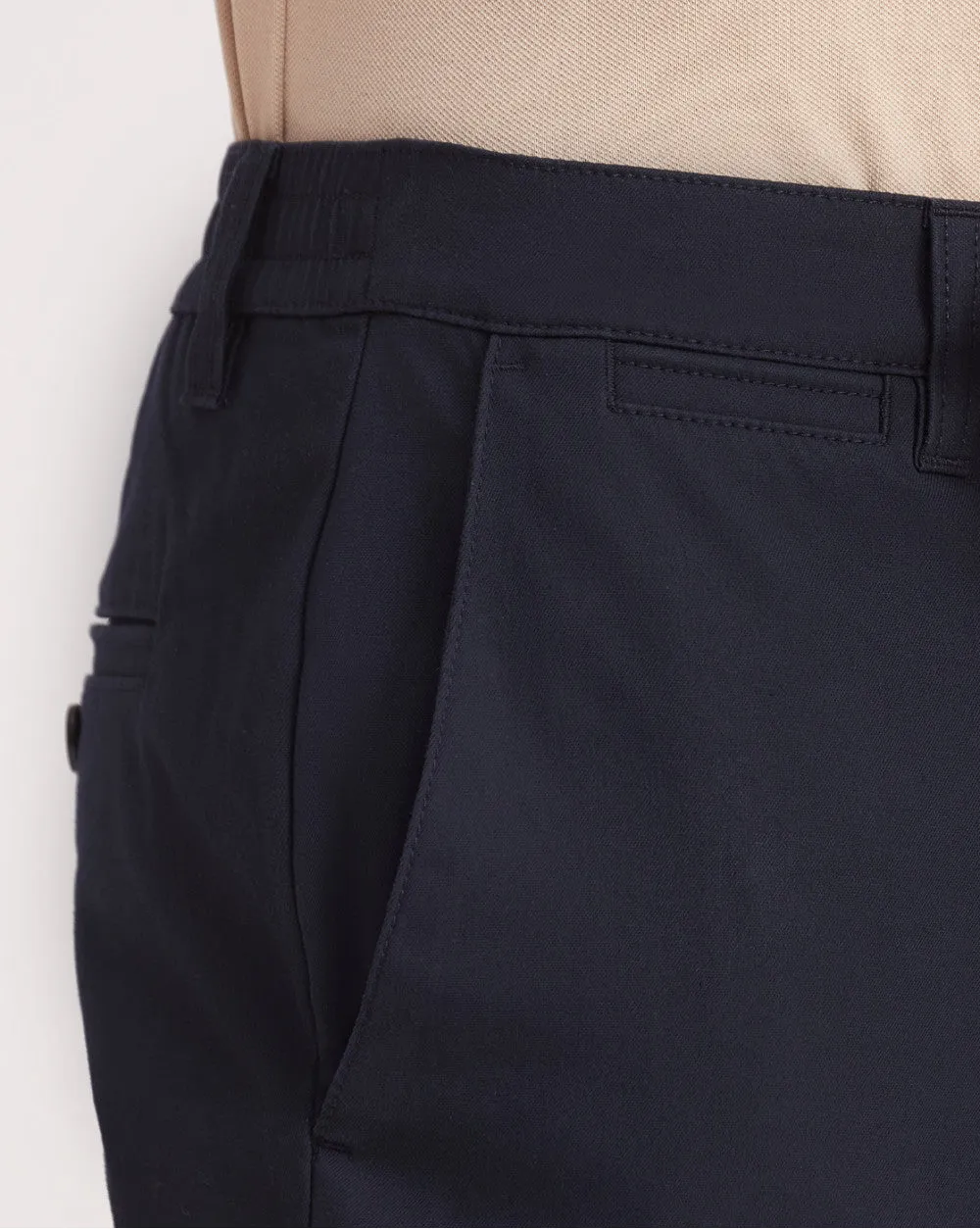 Slim Fit Elasticized Crossover Chinos - Navy