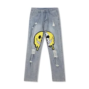 Smiley Skull Patch Jeans