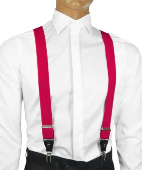 Solid Pink Men's Suspenders