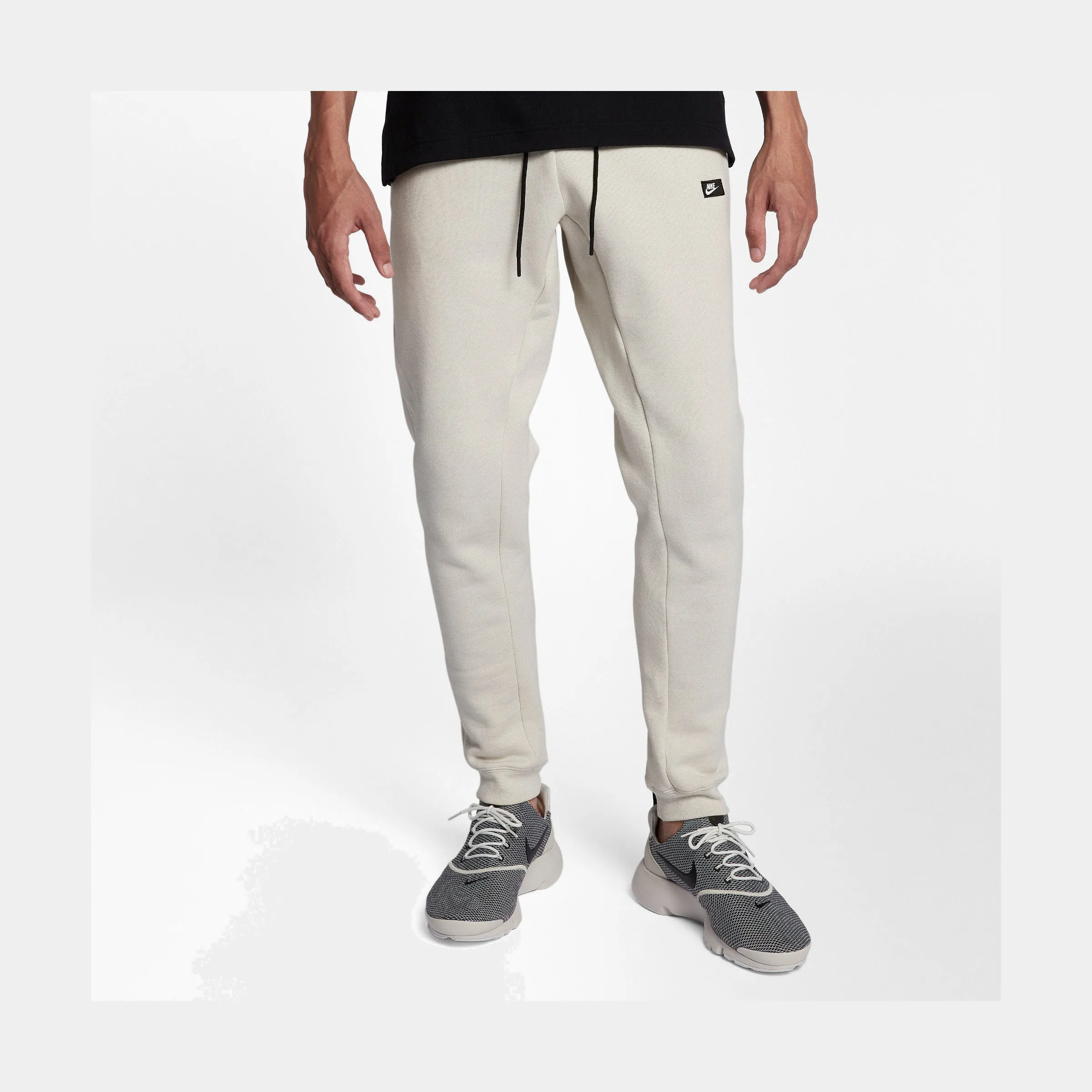 Sportswear Modern Mens Fleece Jogger Pants (Beige)