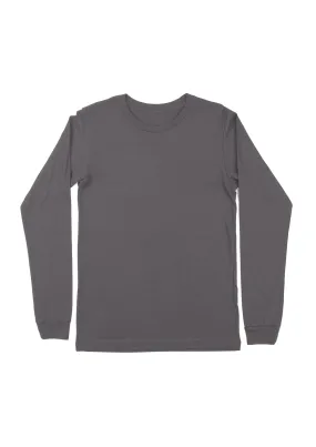 Storm Grey Long Sleeve Crew Neck T-Shirt | Modern & Minimalist