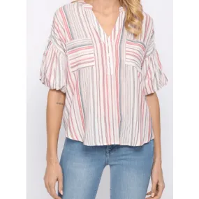 Stripe Shirt in Pink & Multi Color