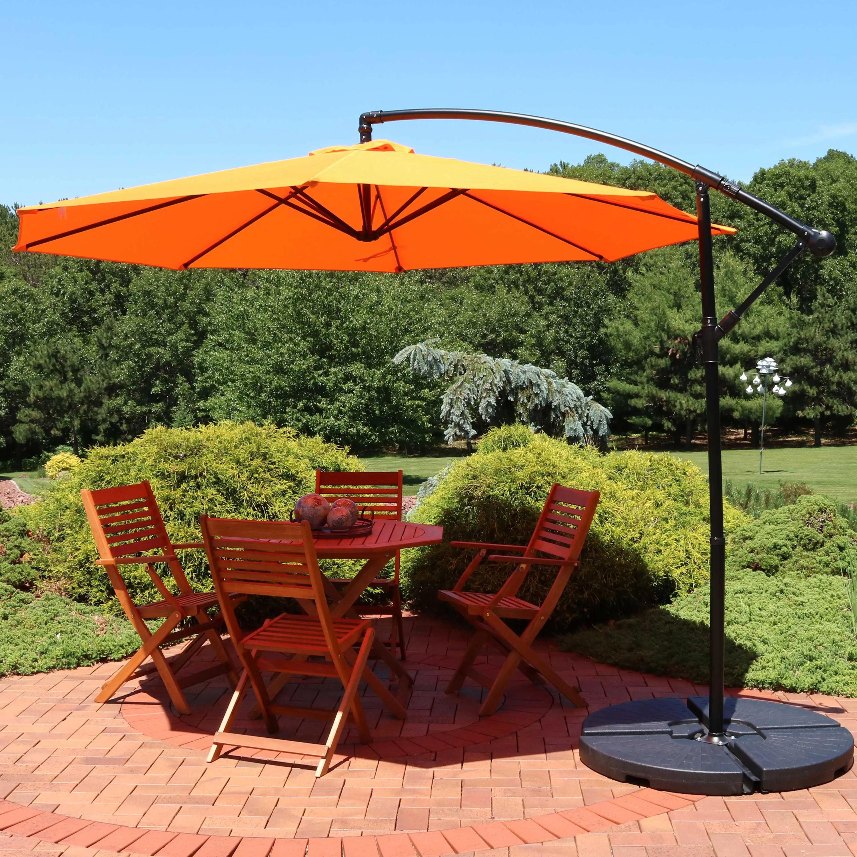 Sunnydaze 9.5' Offset Outdoor Patio Umbrella with Crank