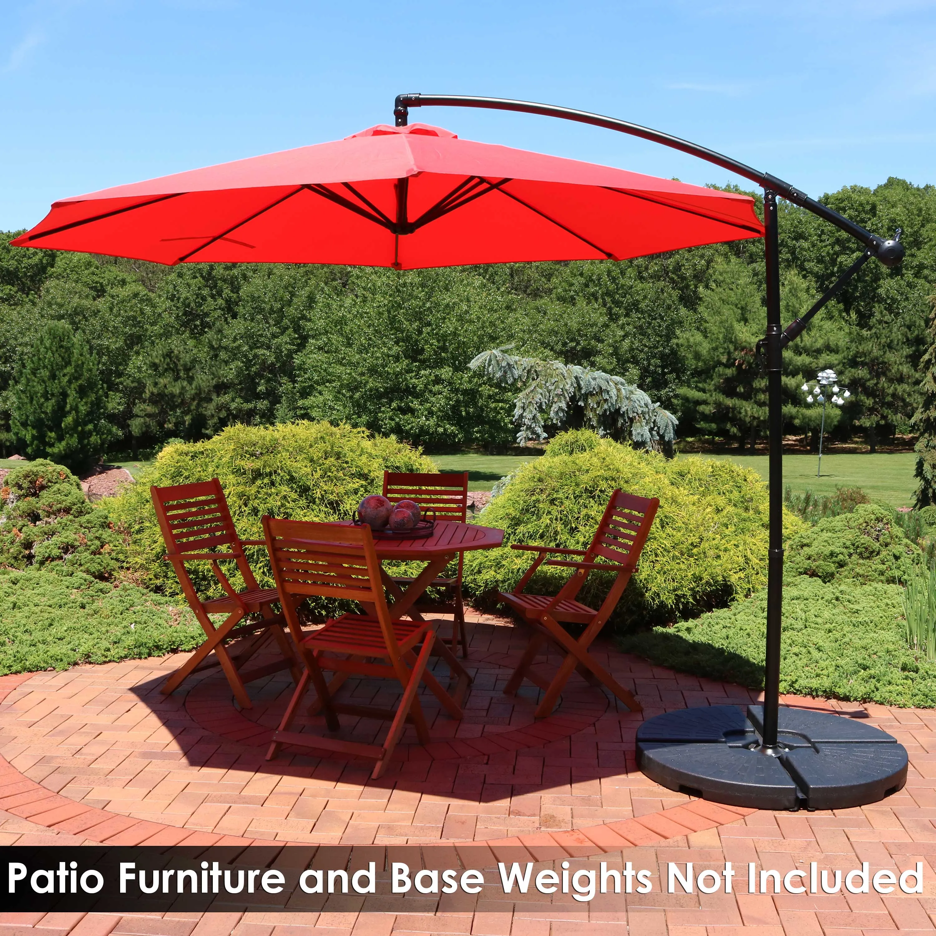 Sunnydaze 9.5' Offset Outdoor Patio Umbrella with Crank